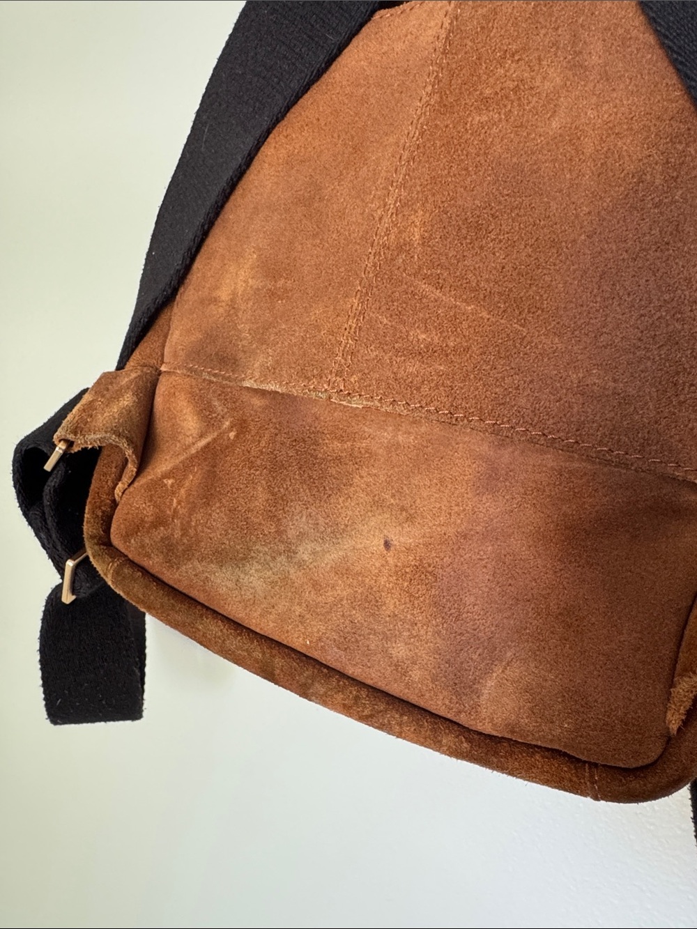 Hammitt Hunter Med Brown Suede Backpack with Gold Studs - Picture 4 of 9